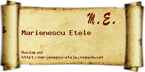 Marienescu Etele névjegykártya
